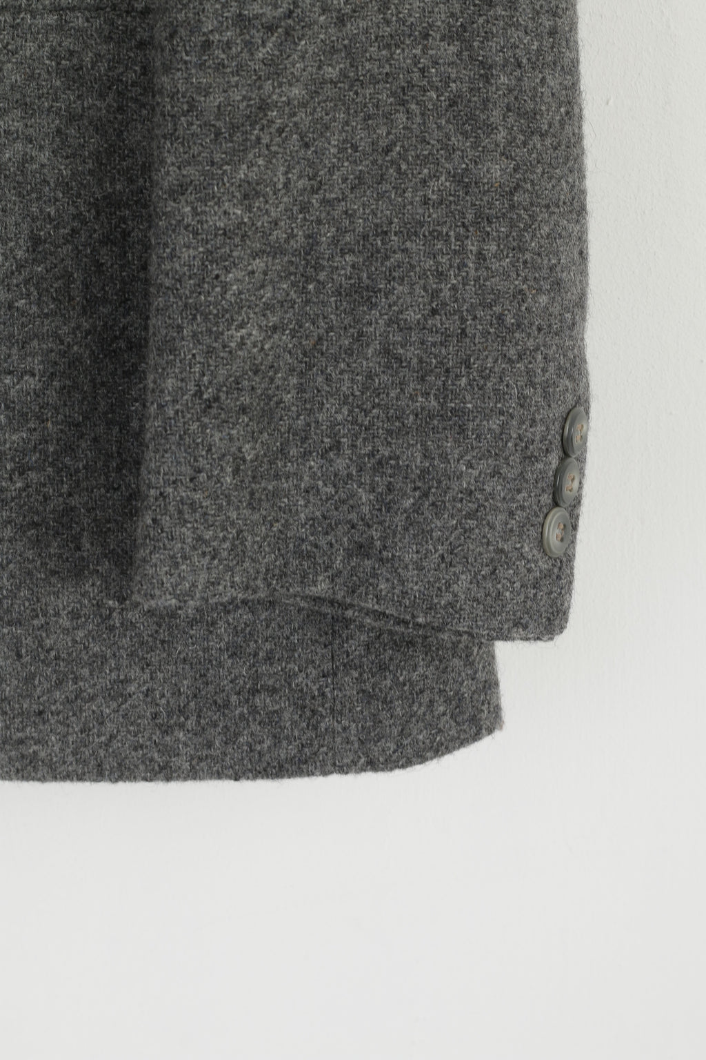 BHS Uomo 44 Blazer Grigio Pura lana vergine monopetto Made in Jugoslavia