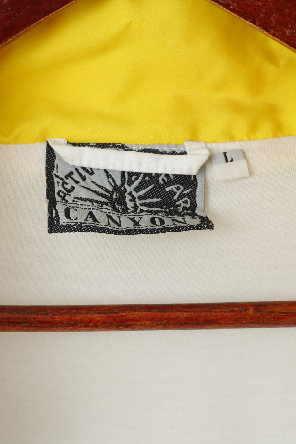 Canyon Men L Jacket White Vintage Bomber Sports Unlimited Zip Up Track Top