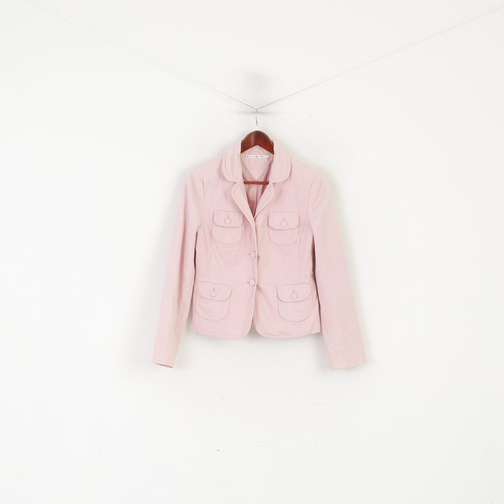 Tommy Hilfiger Donna 8 S Blazer Giacca con spalline corte in cotone rosa