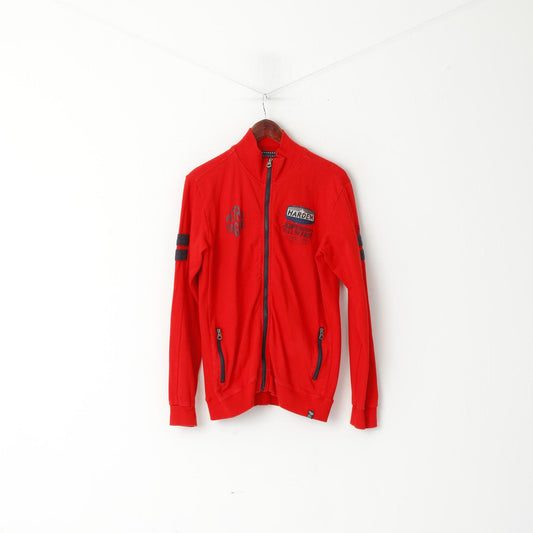 Petrol Industries Sweat-shirt 176 M en coton rouge avec moteur brodé pour homme