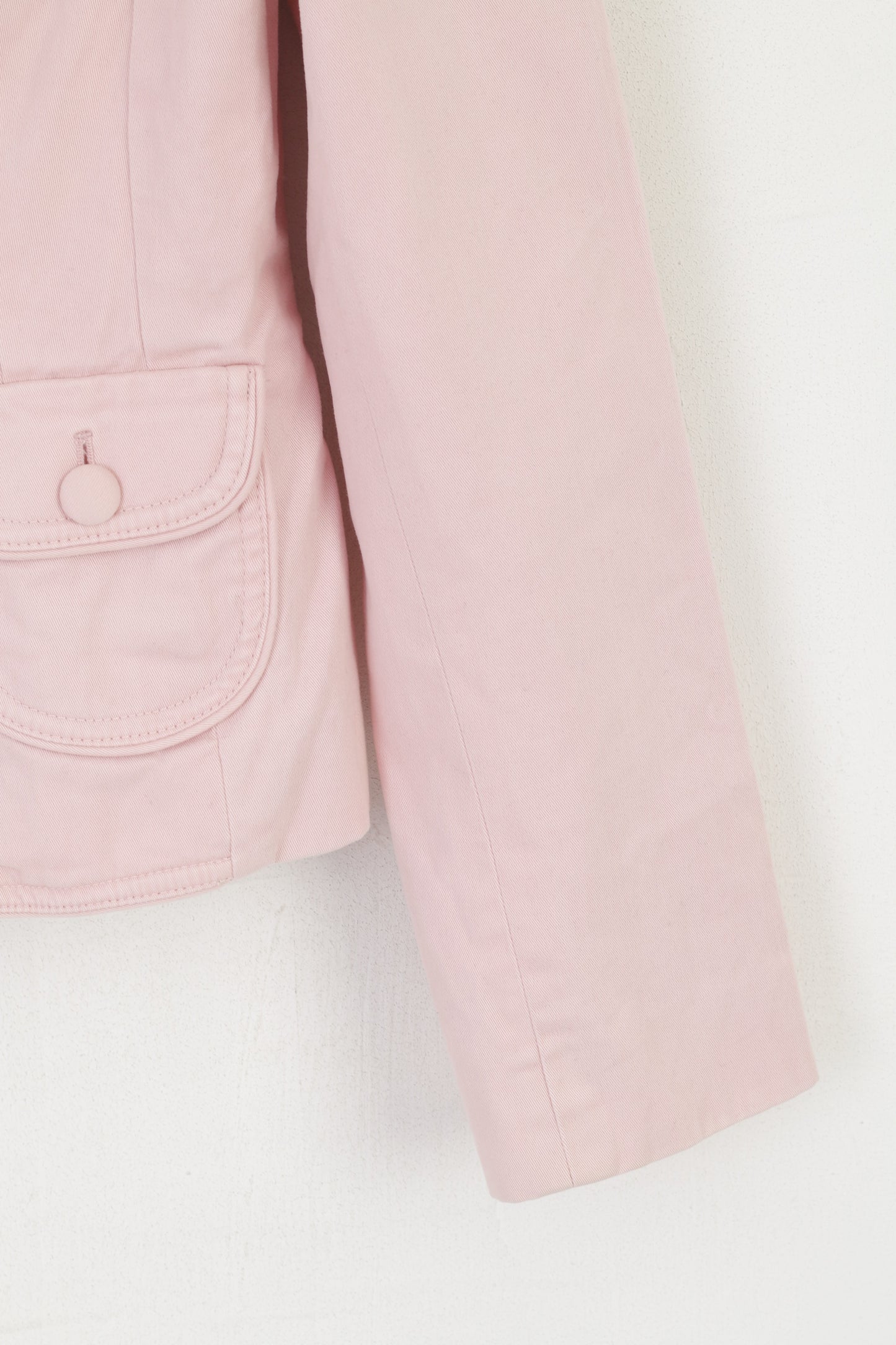 Tommy Hilfiger Women 8 S Blazer Pink Cotton Cropped Shoulder Pads Jacket