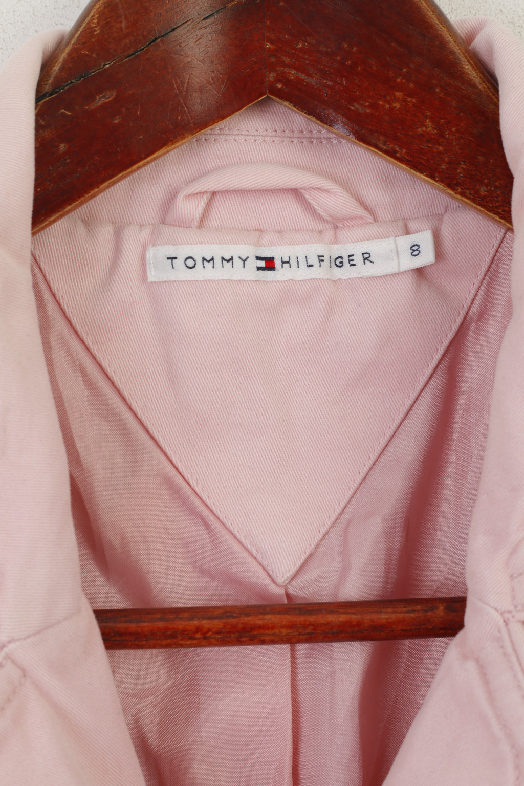 Tommy Hilfiger Donna 8 S Blazer Giacca con spalline corte in cotone rosa