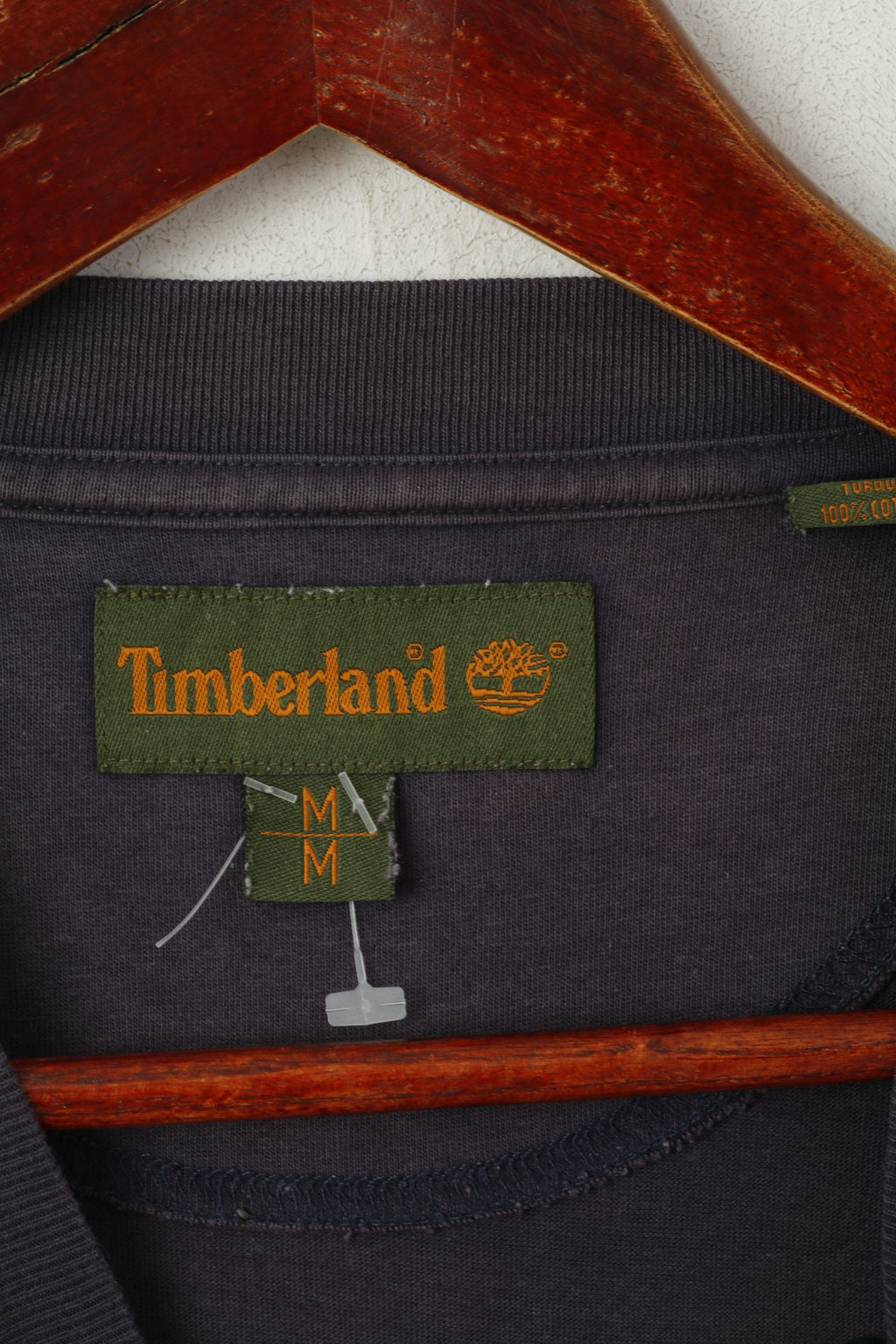 Timberland Men M (S) T-Shirt Navy Cotton Vintage New Hampshire Crew NeckTop