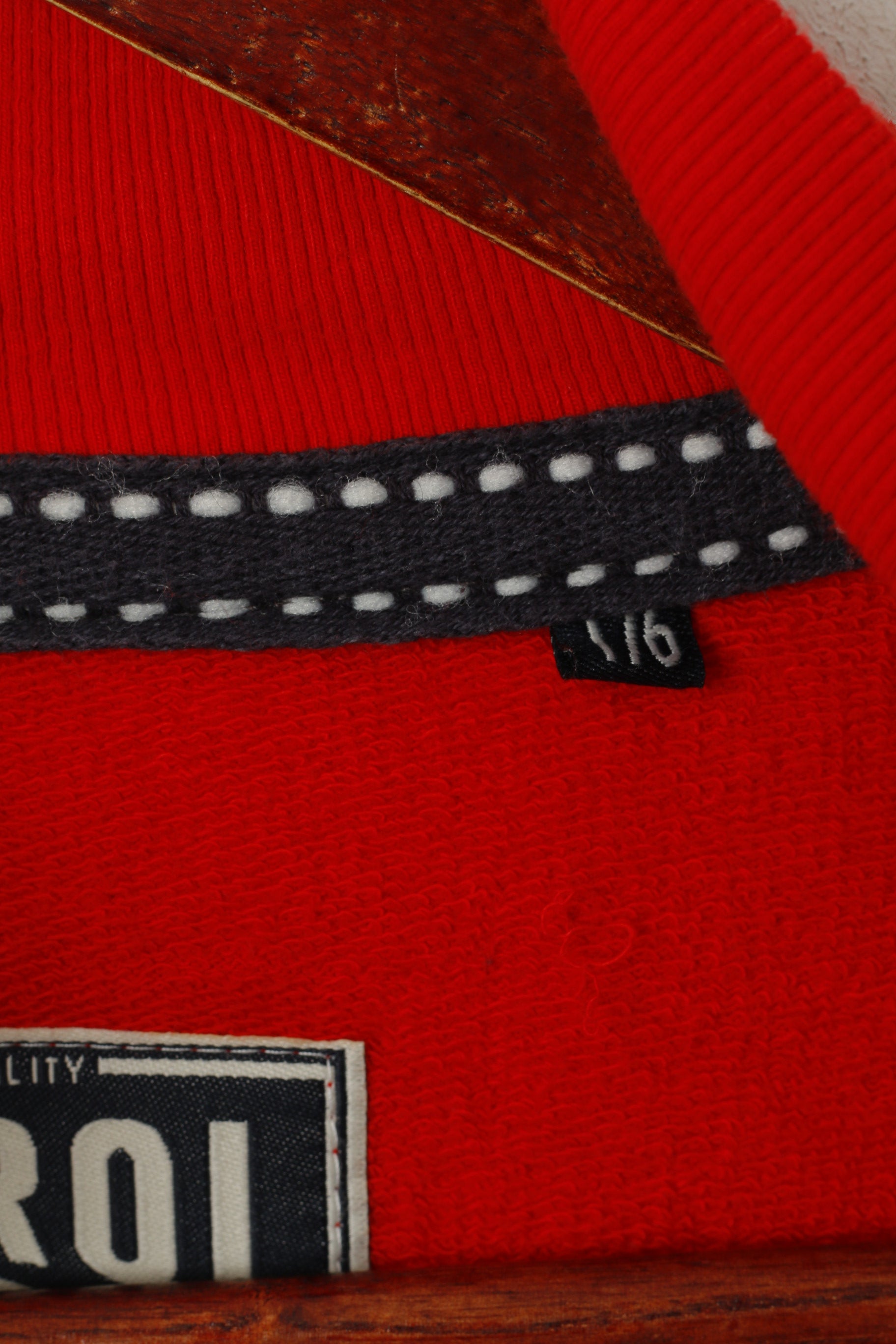 Petrol Industries Men 176 M Sweatshirt Red Cotton Emroidered Engine Zip Up Top