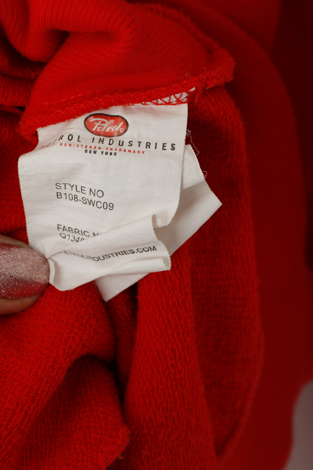 Petrol Industries Men 176 M Sweatshirt Red Cotton Emroidered Engine Zip Up Top