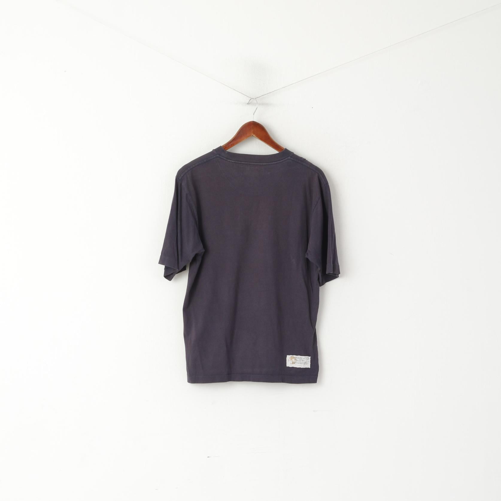 Timberland Men M (S) T-Shirt Navy Cotton Vintage New Hampshire Crew NeckTop