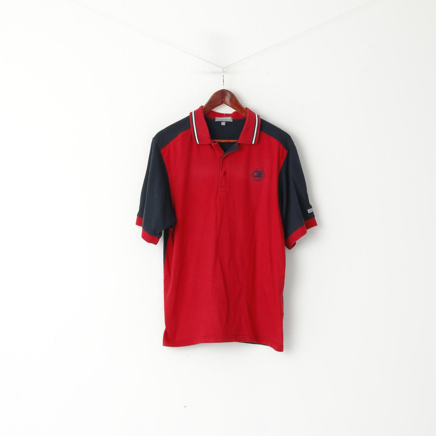 Lyle &amp; Scott Tour Polo Homme Rouge Coton Golf Las Americas Tenerife Top
