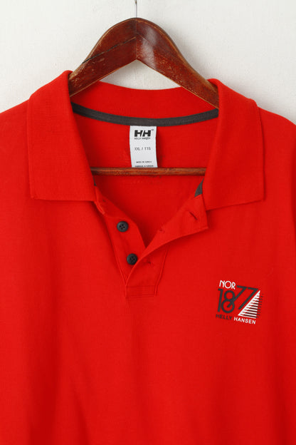 Helly Hansen Homme XXL Polo Rouge Coton Nor 1877 Classic Stretch Top