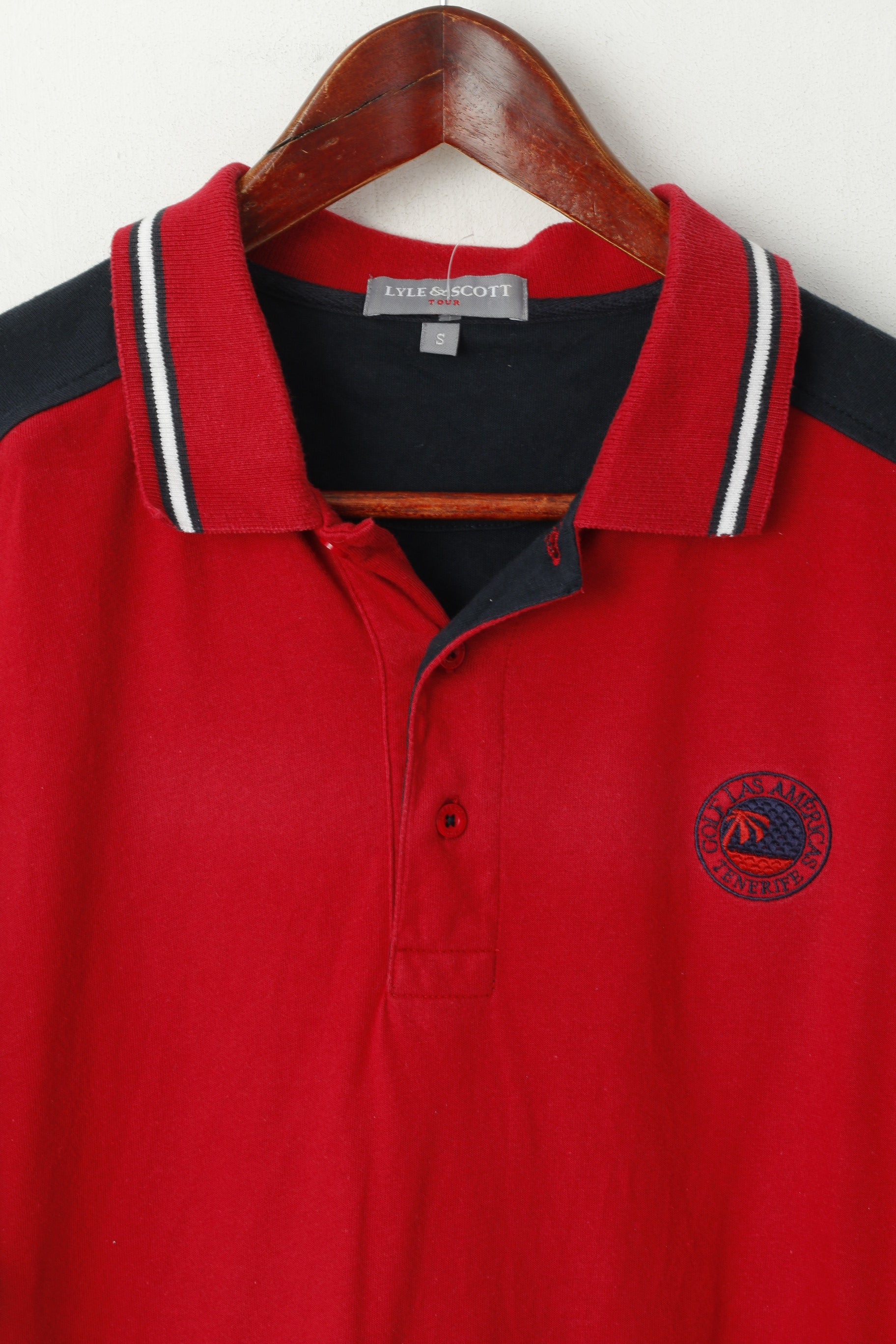 Lyle &amp; Scott Tour Polo Homme Rouge Coton Golf Las Americas Tenerife Top