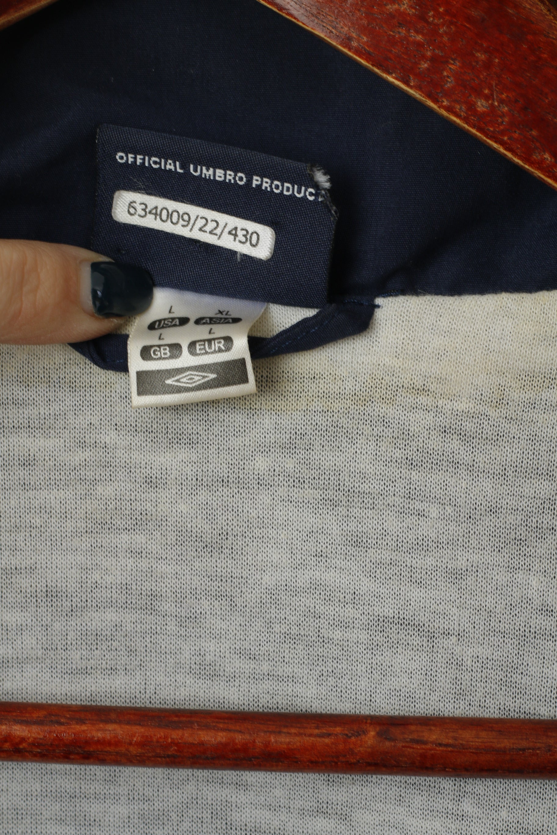 Umbro Giacca da uomo L Navy Vintage Sportswear Bomber Full Zip Traning Track Top