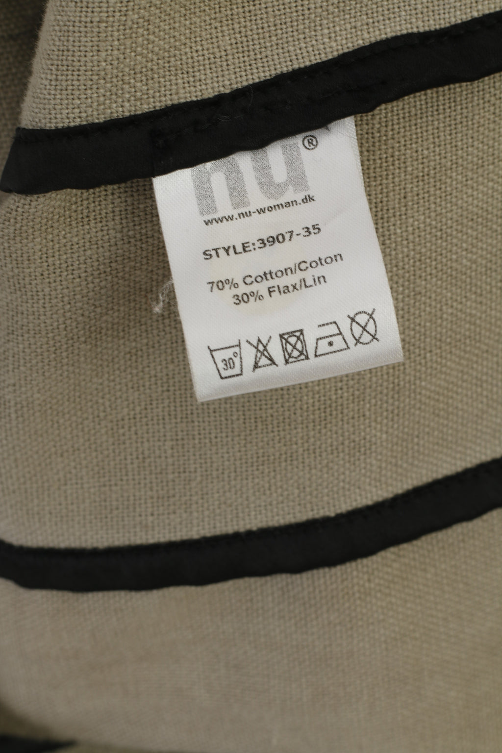 Nu by Staff Tunique XS pour femme en coton et lin marron surdimensionné avec fermeture éclair