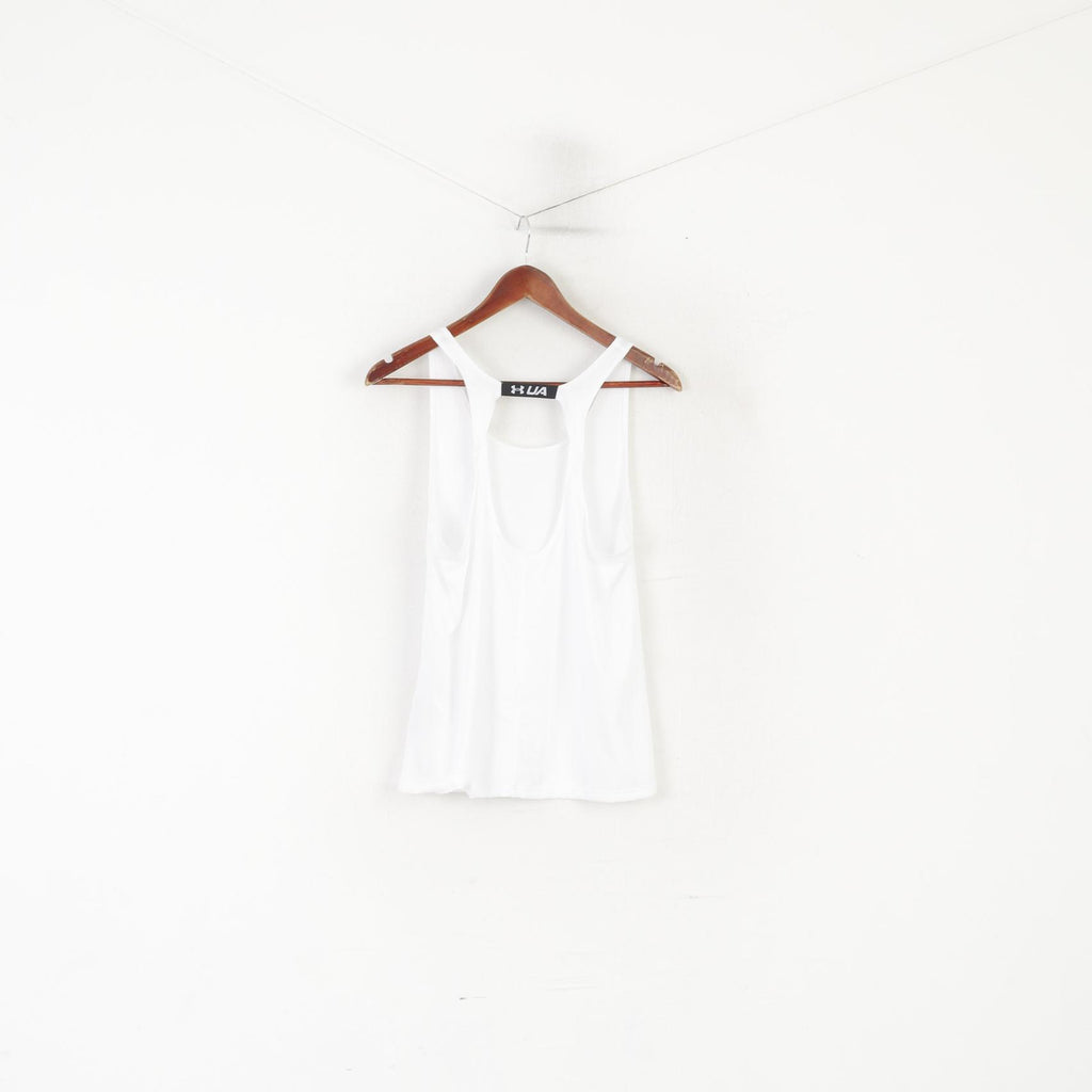 Maglietta Under Armour da donna M. Canotta in jersey da palestra per abbigliamento sportivo bianco