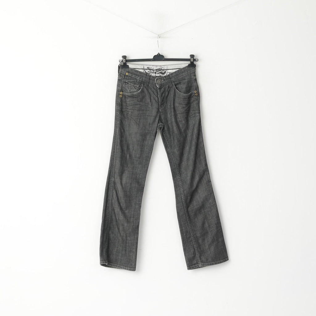 River Island Men 30 Jeans Trousers Grey Blue Cotton Denim Bootcut Pants