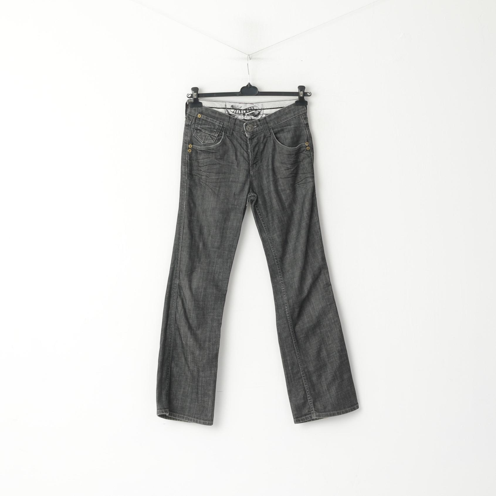 River Island Men 30 Jeans Trousers Grey Blue Cotton Denim Bootcut Pants