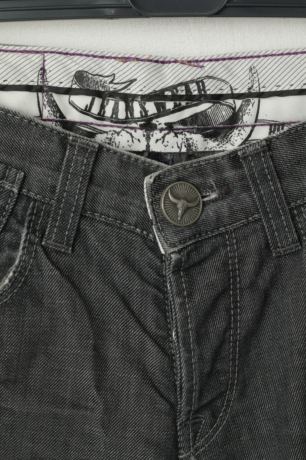 River Island Men 30 Jeans Trousers Grey Blue Cotton Denim Bootcut Pants