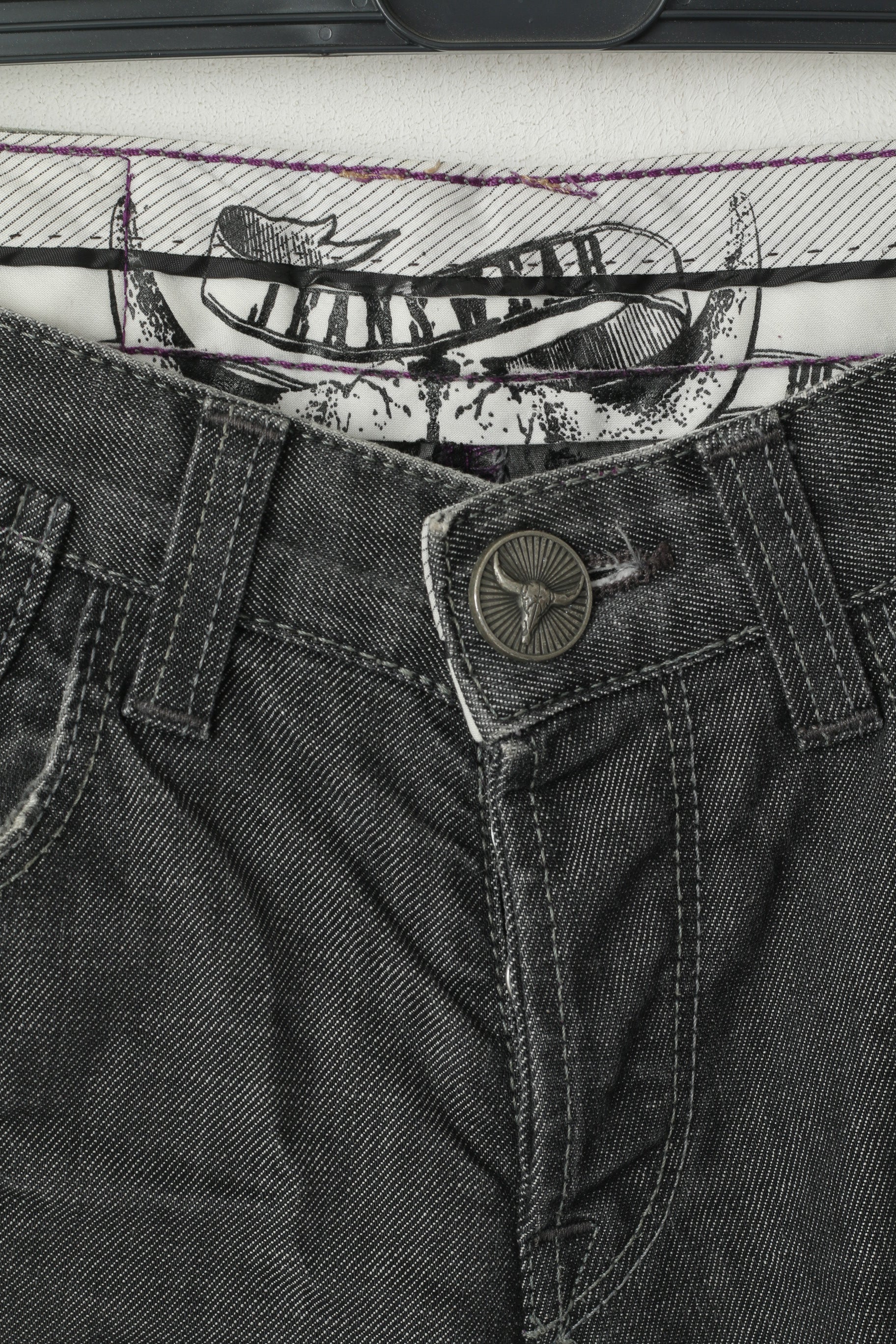 River Island Men 30 Jeans Trousers Grey Blue Cotton Denim Bootcut Pants