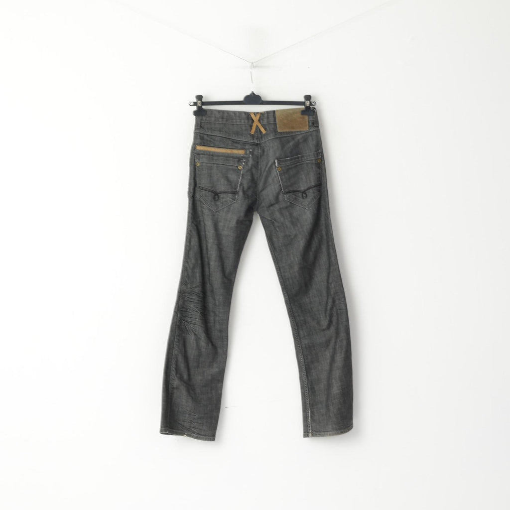 River Island Men 30 Jeans Trousers Grey Blue Cotton Denim Bootcut Pants