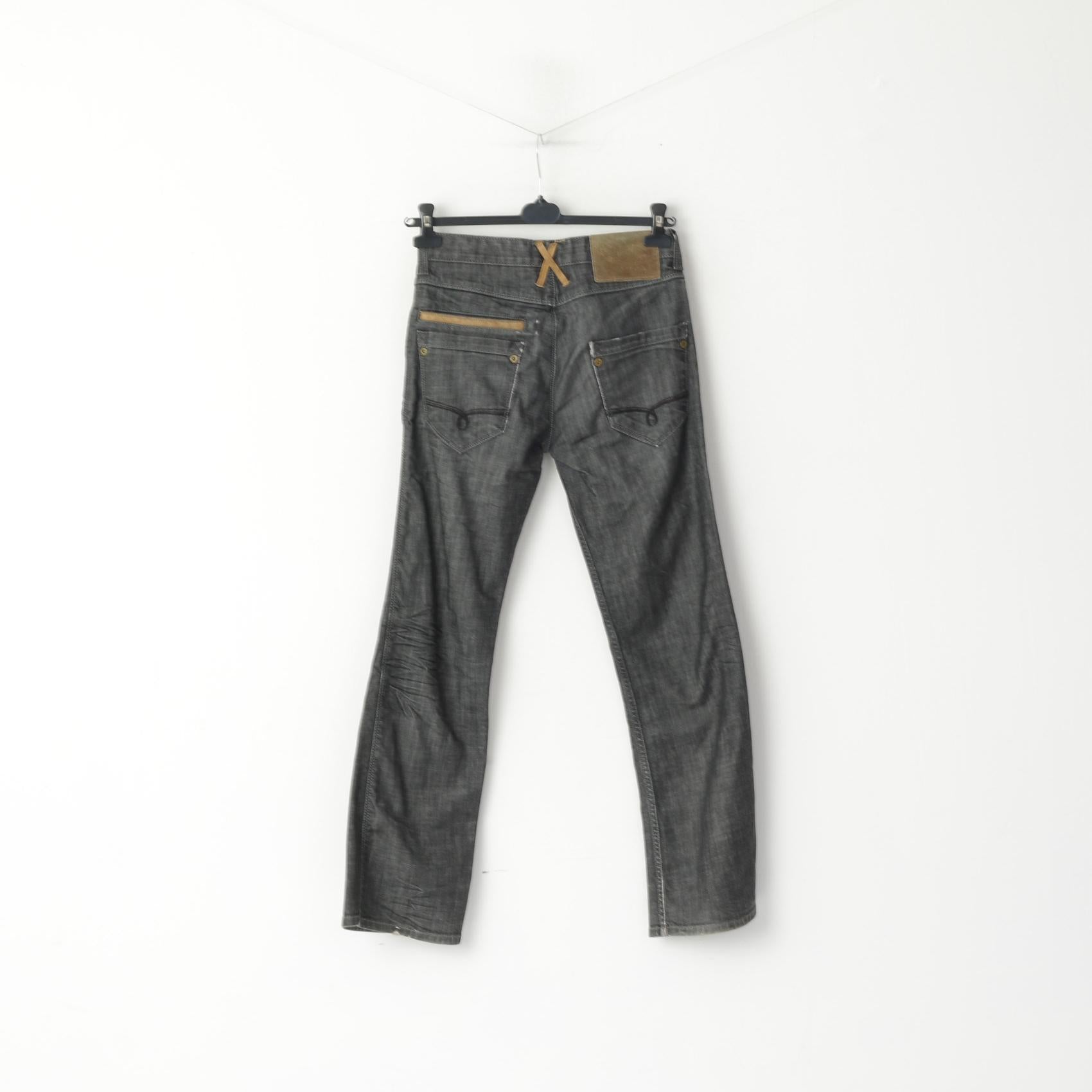 River Island Men 30 Jeans Trousers Grey Blue Cotton Denim Bootcut Pants