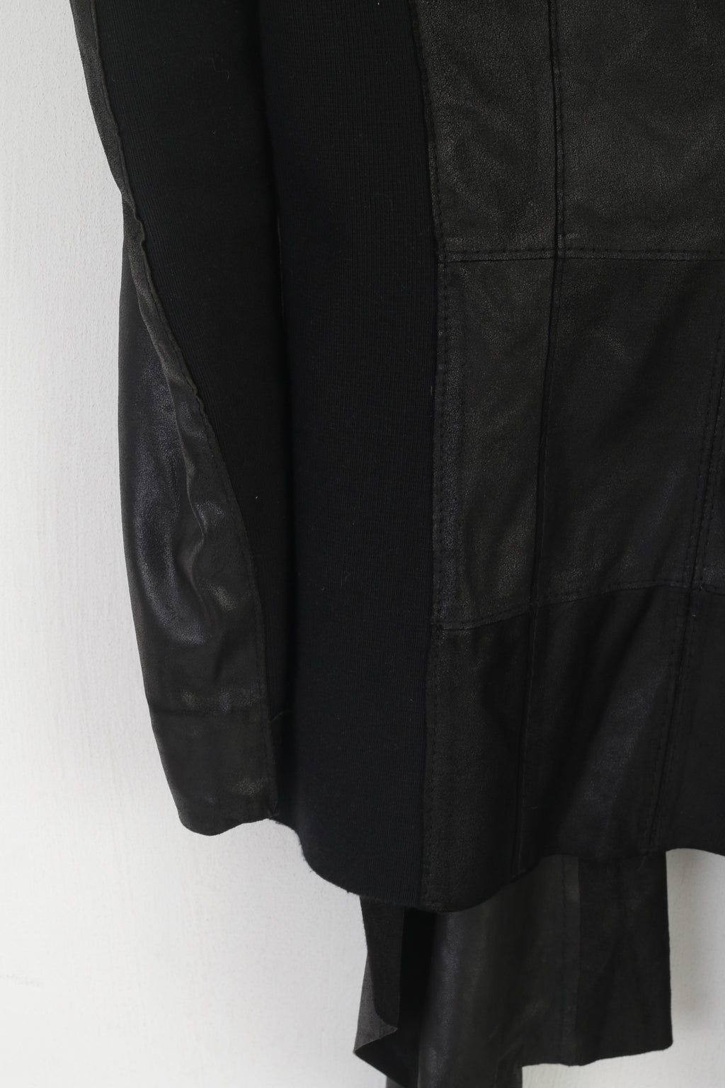 Gipsy di Mauritius Giacca da donna con rivestimento in pelle nera Boho Acymetric Top