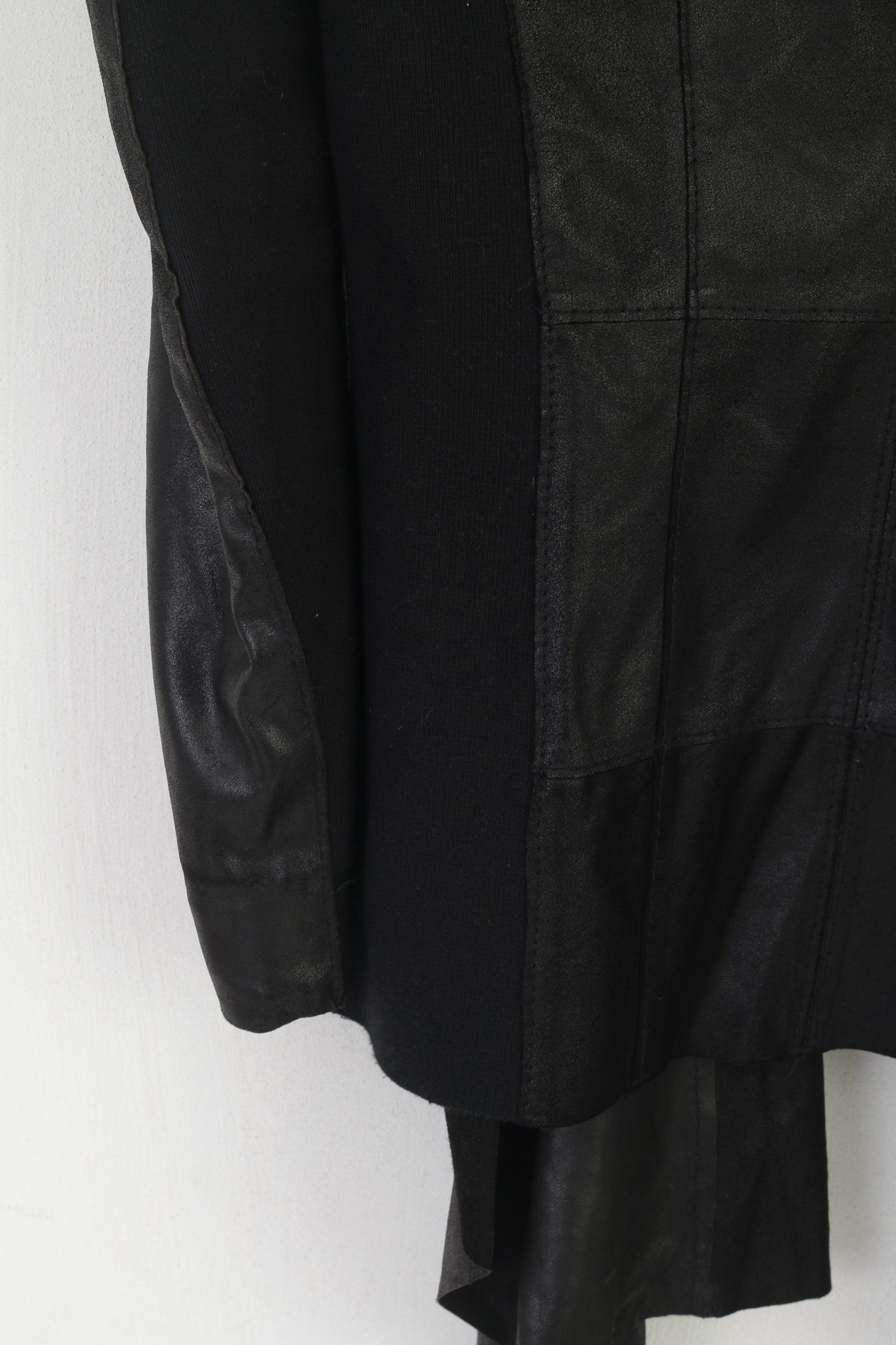 Gipsy di Mauritius Giacca da donna con rivestimento in pelle nera Boho Acymetric Top