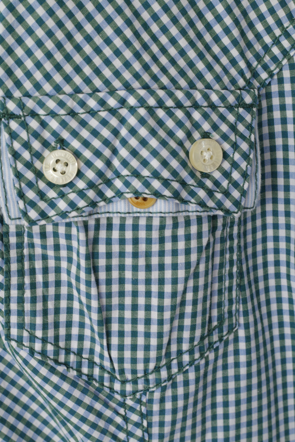 Khujo Donna L (M) Camicia casual Top a maniche corte sul tetto in cotone a quadri verde blu