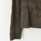 Marc Aurel Women 40 M Blazer Khaki Nylon Shiny Retro Single Breasted Jacket