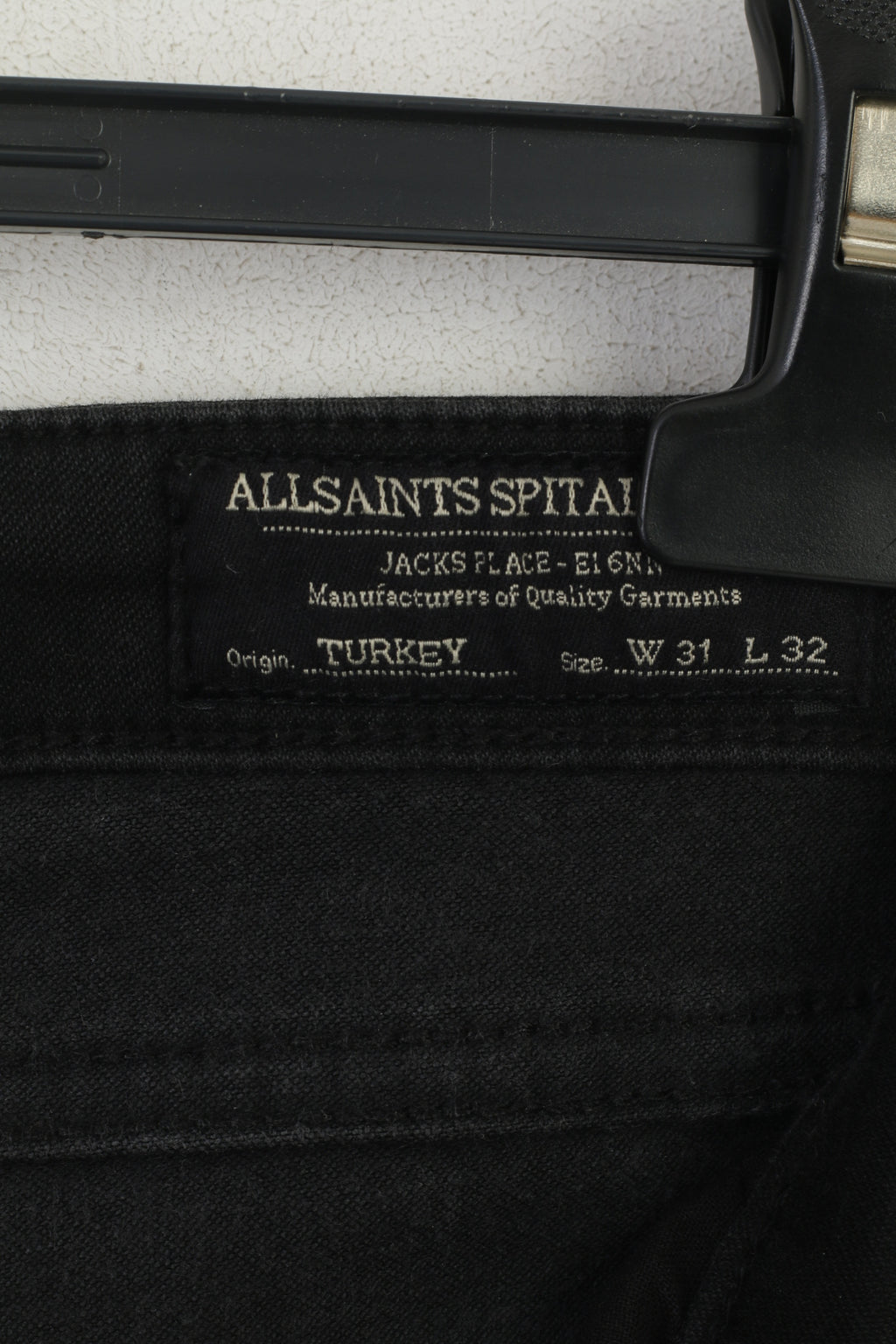 Pantaloni jeans AllSaints 31 da donna Pantaloni Ashby Roseport skinny in cotone nero elasticizzato