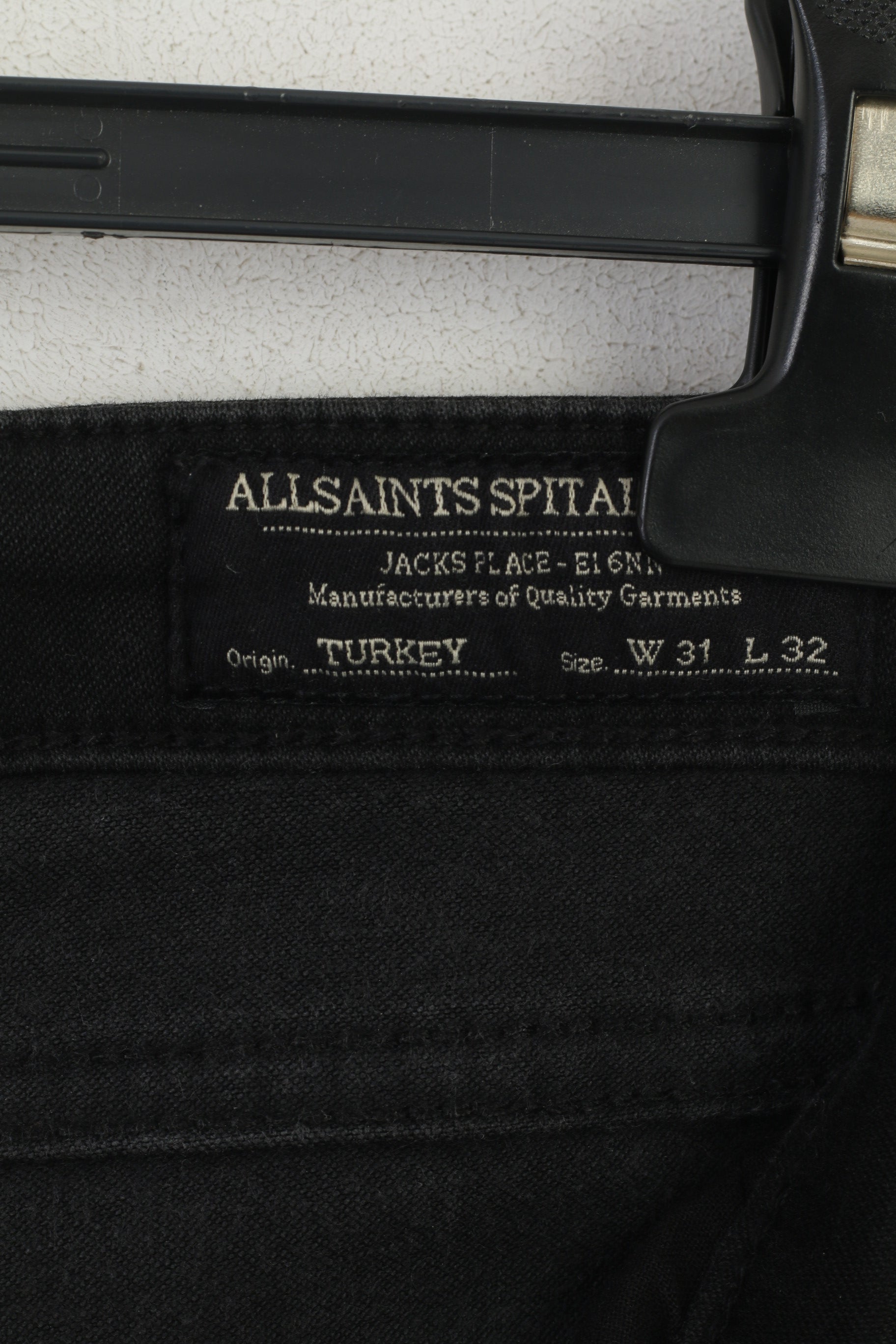 AllSaints Femme 31 Jeans Pantalon Noir Coton Skinny Stretch Roseport Ashby Pantalon