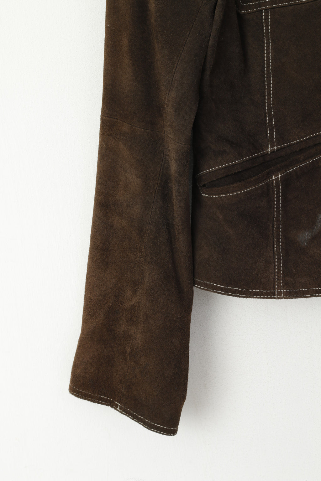 Sasha Women 12 M Jacket Brown Leather Vintage Single Breasted Blazer