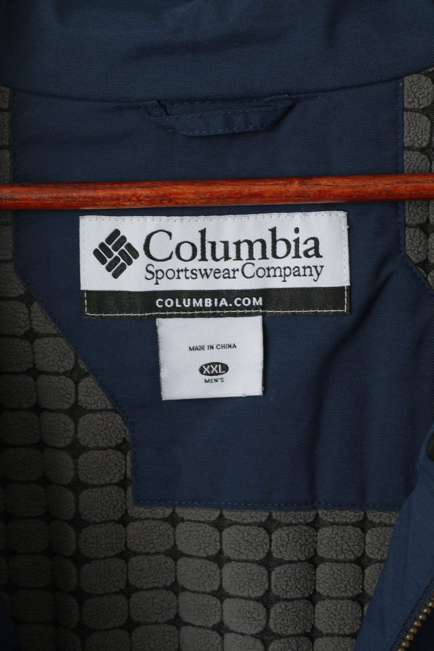 Columbia Sportswear Giubbotto bomber XXL da uomo in nylon blu scuro con fodera in pile impermeabile