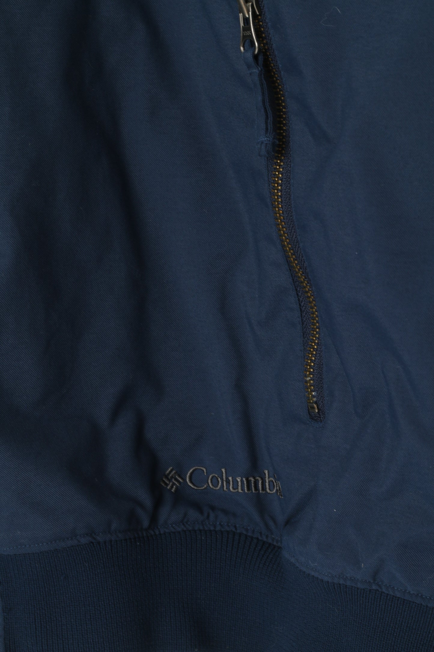 Columbia Sportswear Men XXL Bomber Jacket Navy Nylon Waterproof Fleece Lined Top