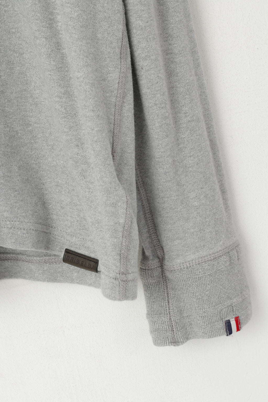 Camicia a maniche lunghe da uomo 2XL Superdry Top elasticizzato Henley Idris Elba in cotone grigio