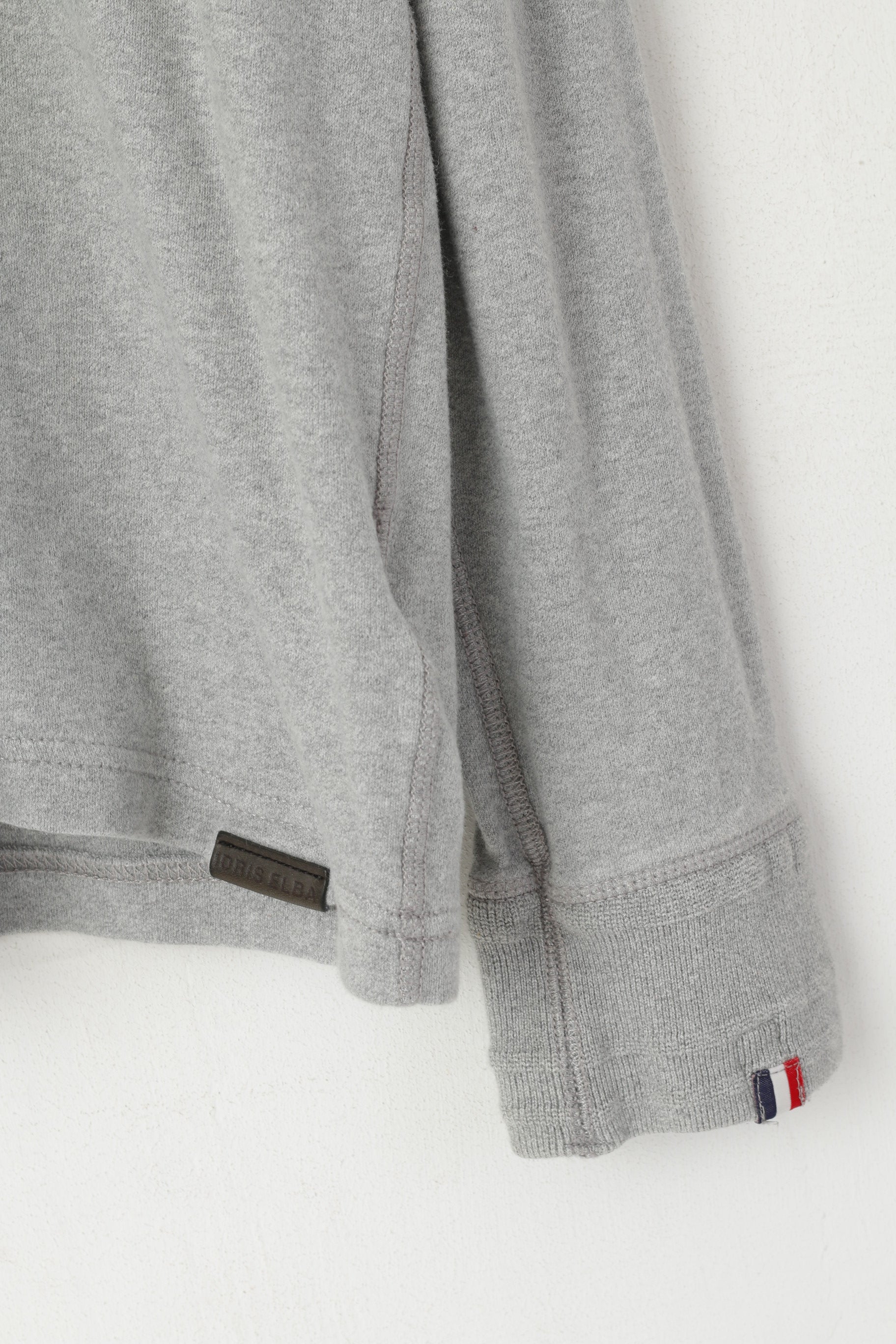 Camicia a maniche lunghe da uomo 2XL Superdry Top elasticizzato Henley Idris Elba in cotone grigio