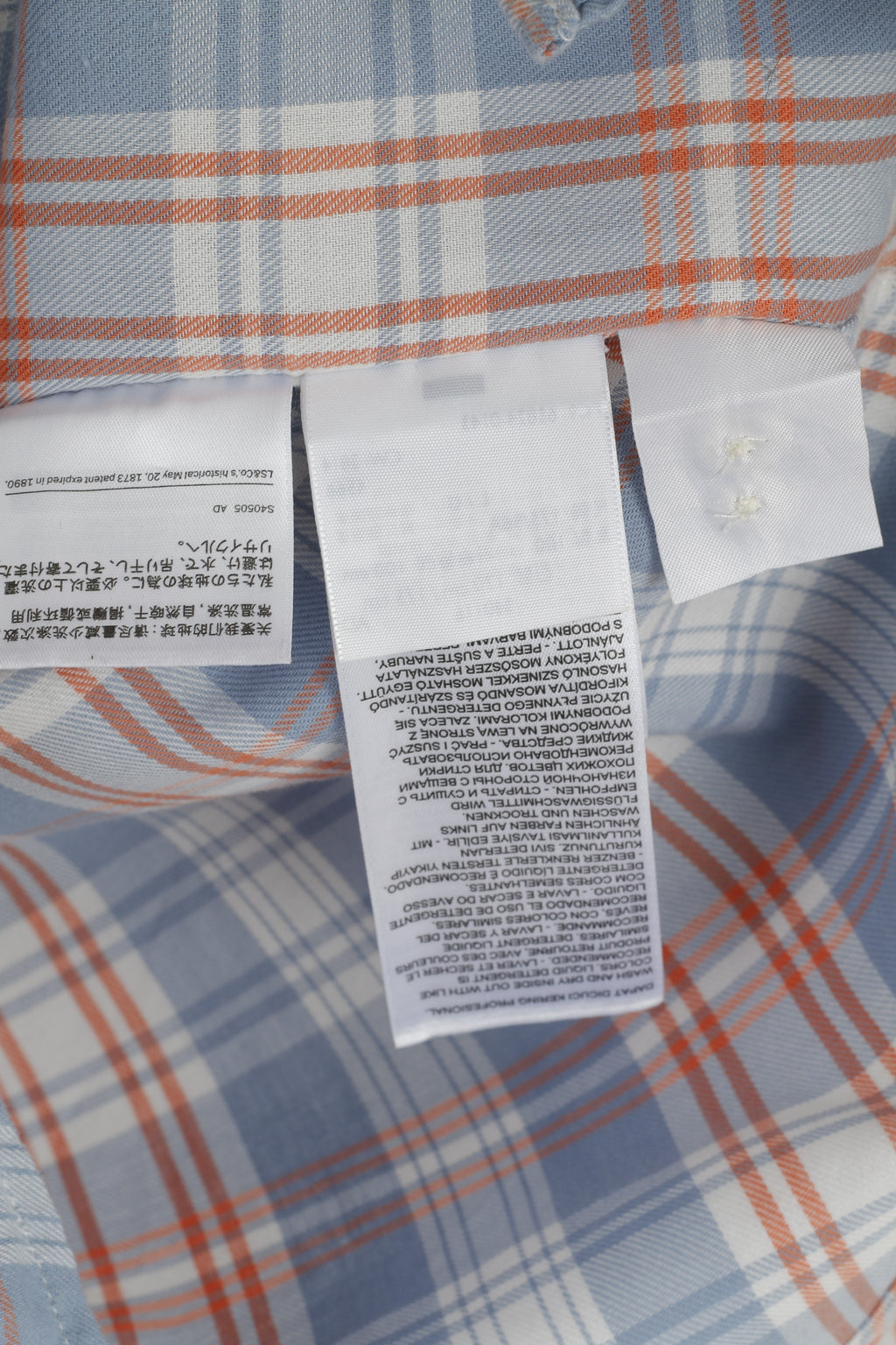 Levi's Men L Casual Shirt Blue Soft Cotton Check Pocket Long Sleeve Top