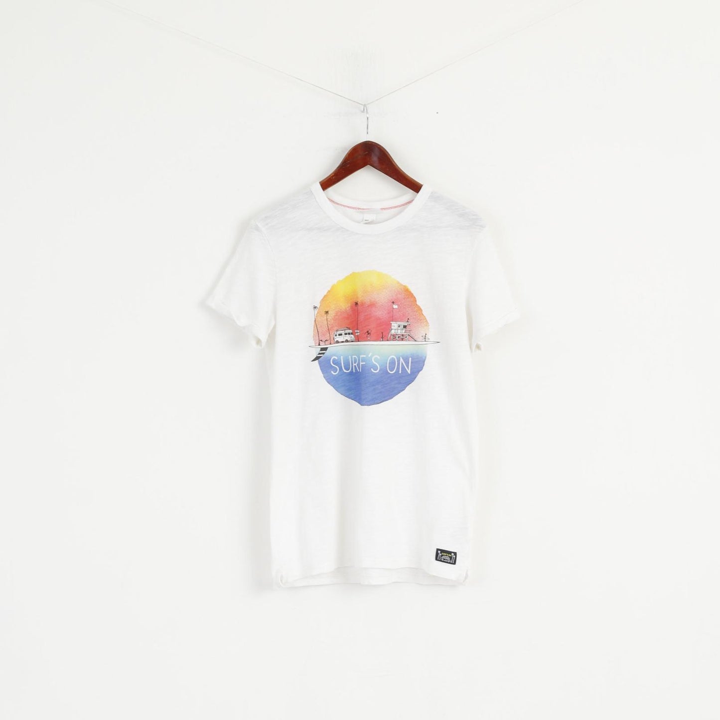 T-shirt H&amp;M Jonas Claesson Ragazzi 12-14 Età 158/164 Top da surf in cotone organico bianco