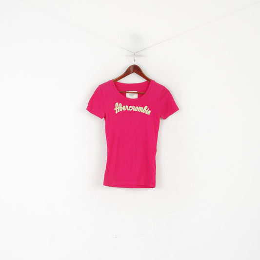 Abercrombie &amp; Fitch Chemise S pour femme en coton rose coupe slim stretch à col rond