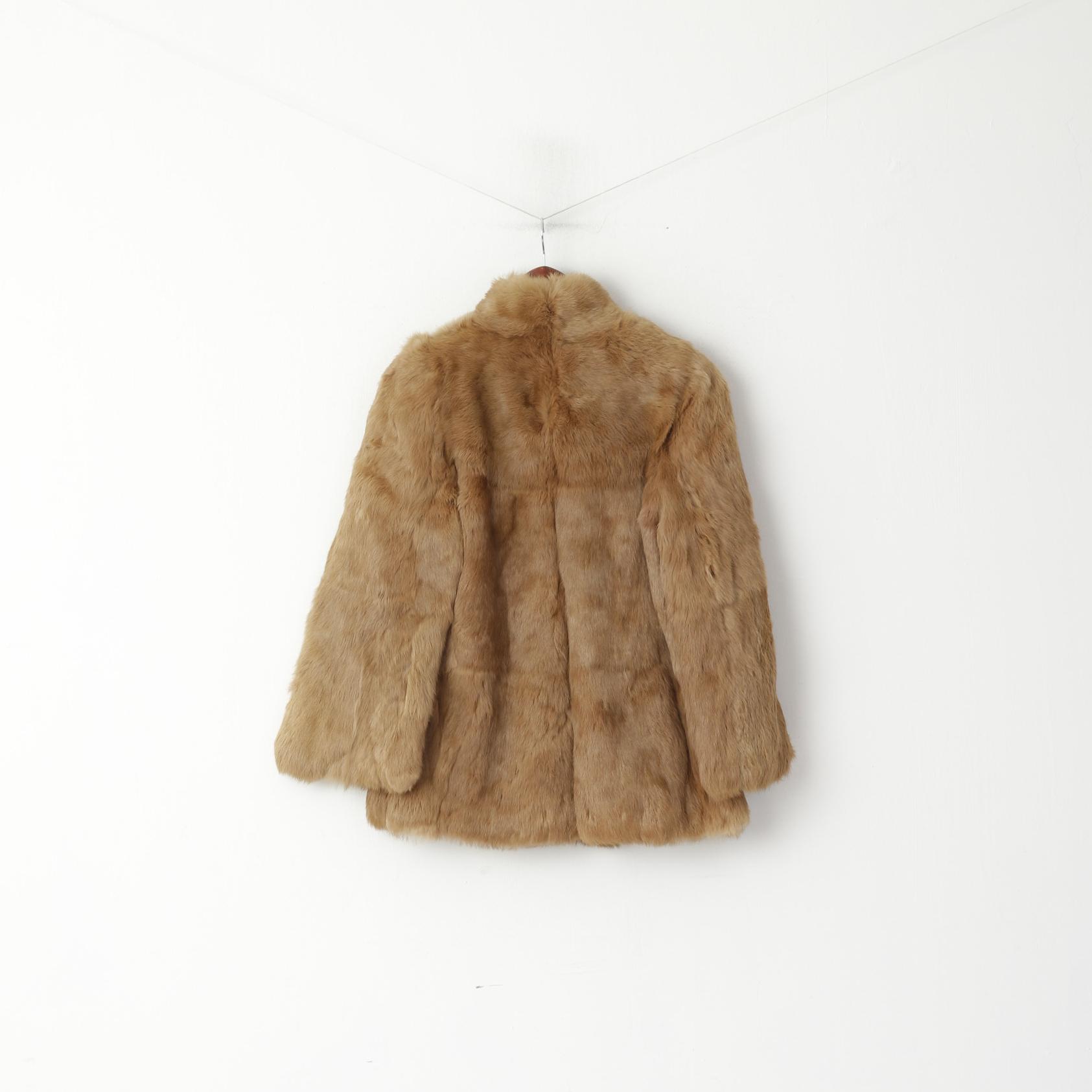 Vintage Women S Jacket Brown Authentic 100% French Rabbit Hair Soft Boho Top