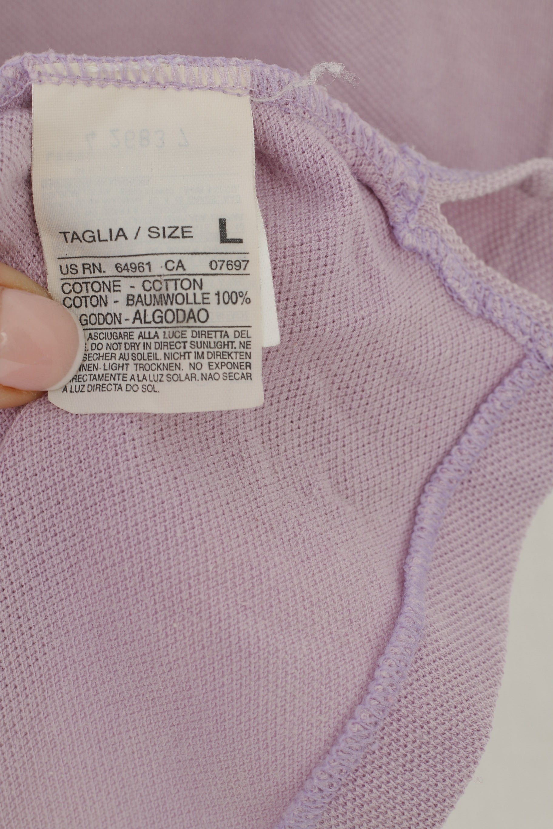 United Colors Of Benetton Women L (M) Polo Shirt Violet Cotton Vintage Sport Top