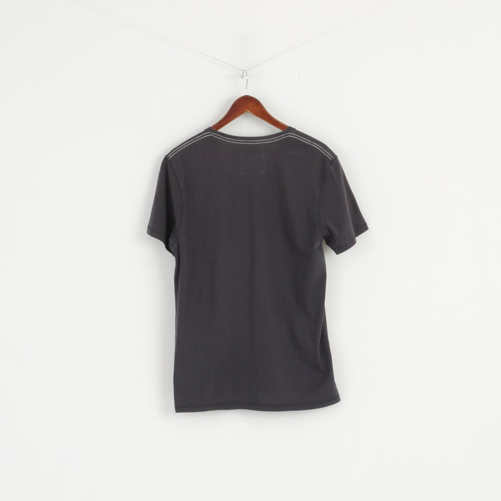 Ted Baker Men 4 L T-Shirt Grey Cotton Graphic Football Club  Sportswear Top