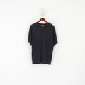 Kappa Men L Shirt Noir Coton Vintage Col en V Classique Uni Stretch Sport Top