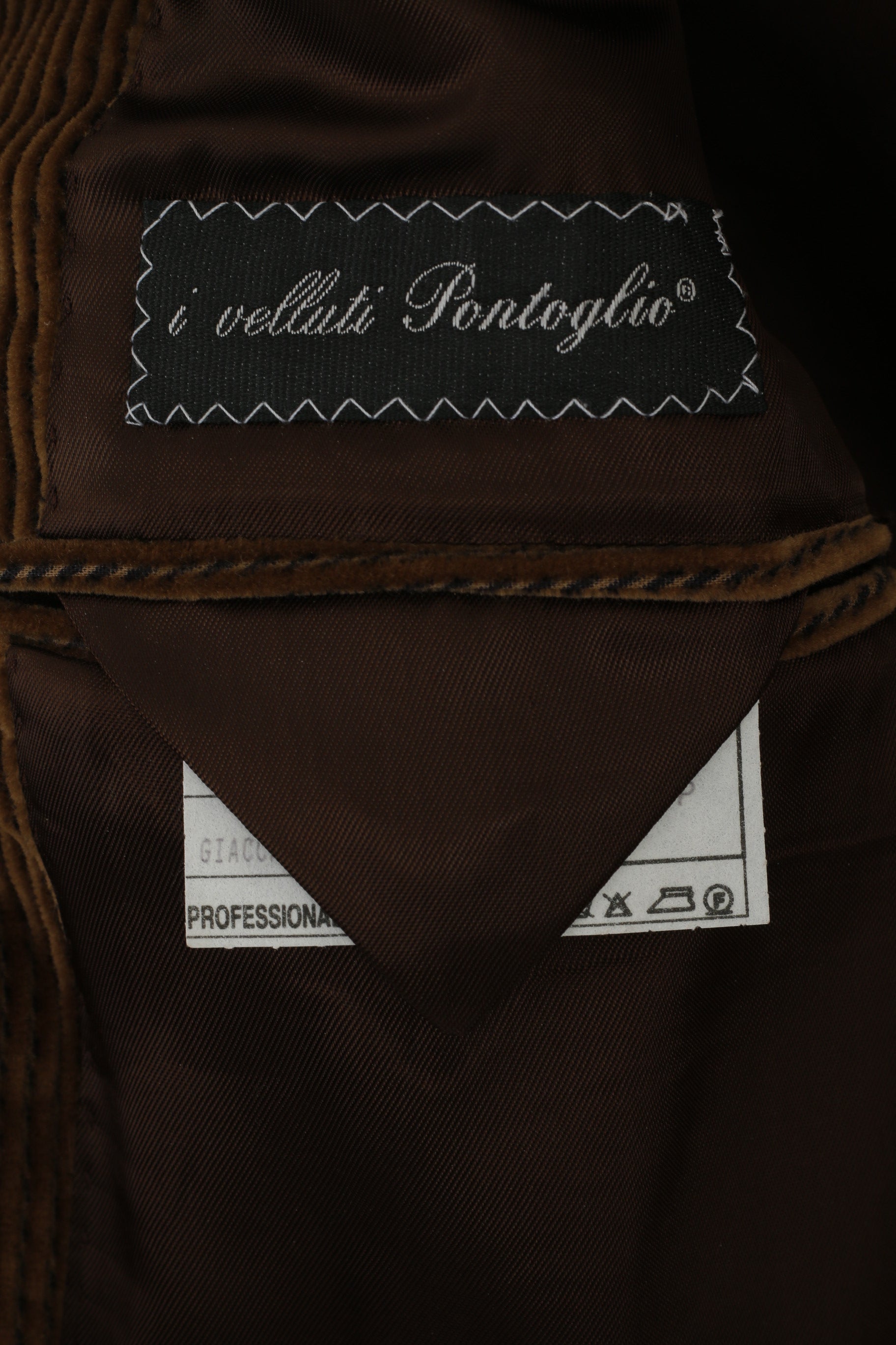 I Velluti Pontoglio Giacca Uomo 48 Blazer Marrone Velluto Velluto a Coste di Cotone Made in Italy