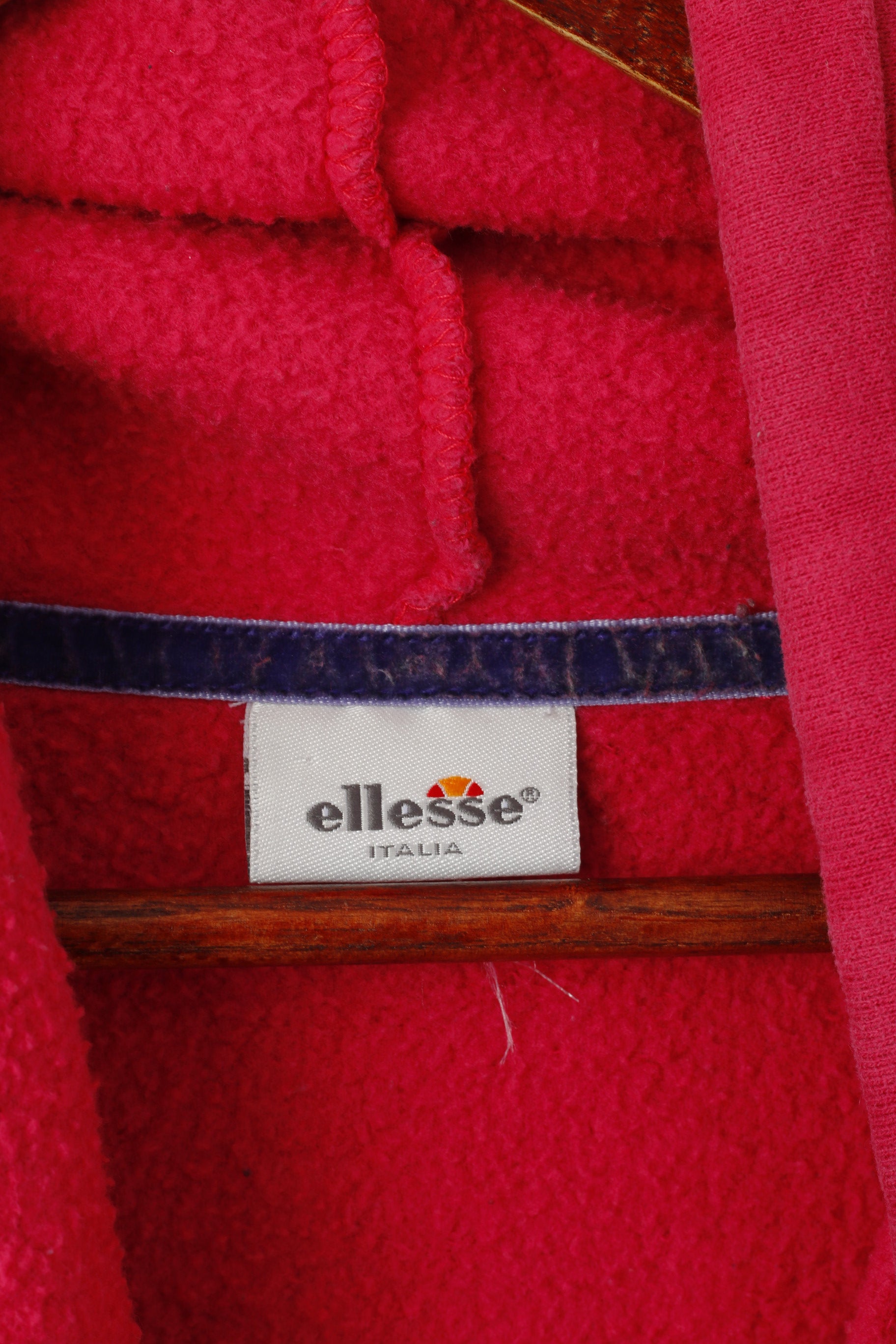Ellesse Felpa XL da donna Felpa lunga in cotone rosa con collo alto sportivo