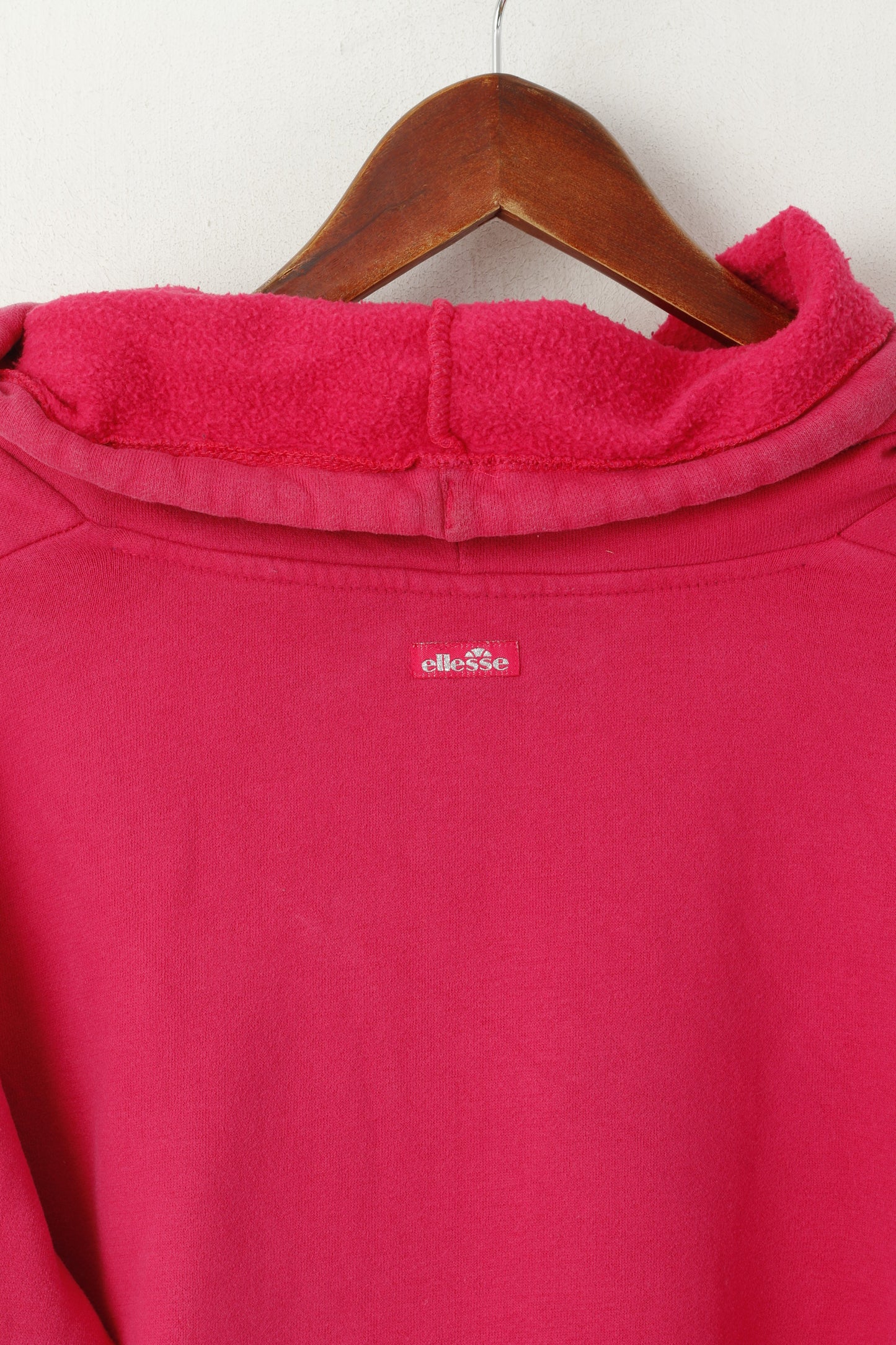Ellesse Women XL Sweatshirt Pink Cotton Long Sportswear High Collar Top