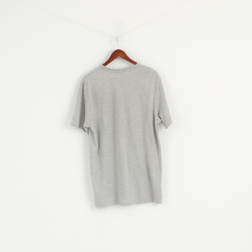 Marvel Avengers Men L T- Shirt Grey Cotton Graphic Big Logo Crew Neck Top