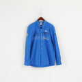Gaastra Men XL Casual Shirt Blue Cotton Emroidered Port Noir Yachtclub Geneve Top