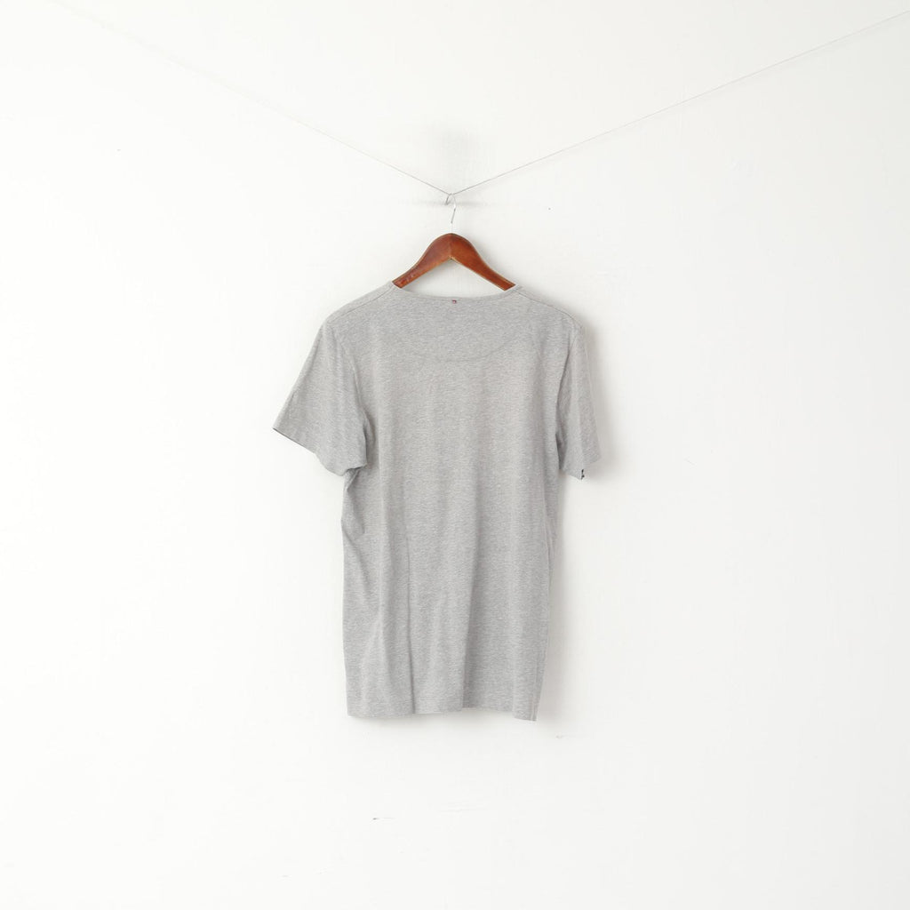 Pretty Green Men M Shirt Gray Cotton Crew Neck Graphic Funny Top