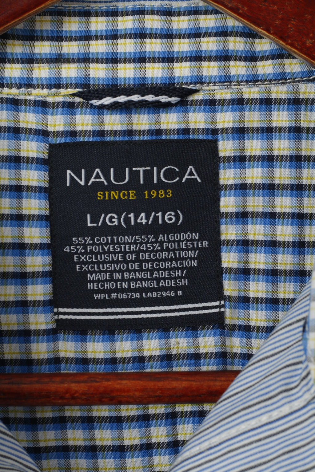 Nautica Chemise décontractée pour jeunes de 14 à 16 ans, haut à manches longues en coton rayé bleu avec poche