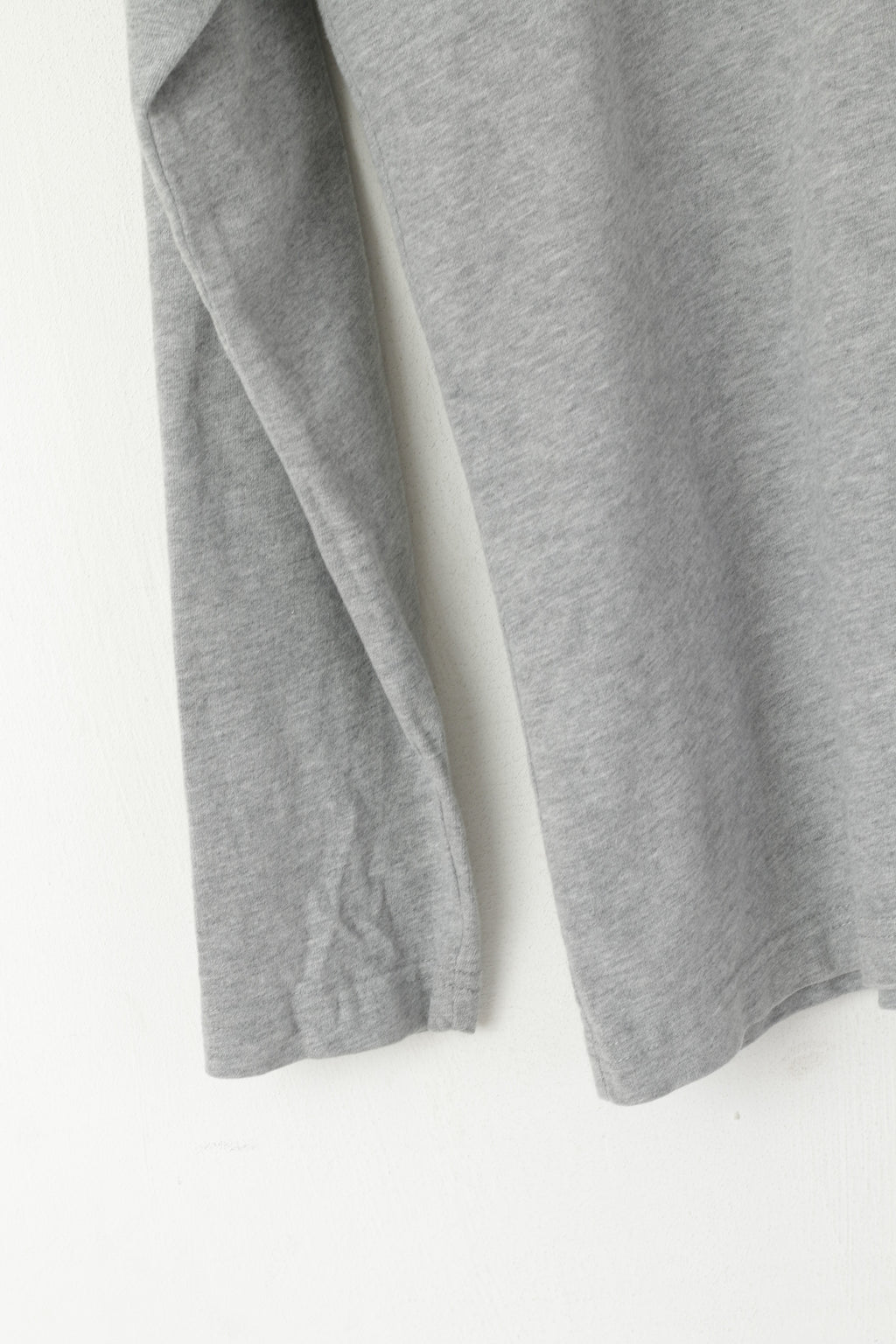 Ringspun Men M Polo Shirt Gray Cotton Borstal Long Sleeve Casual Top