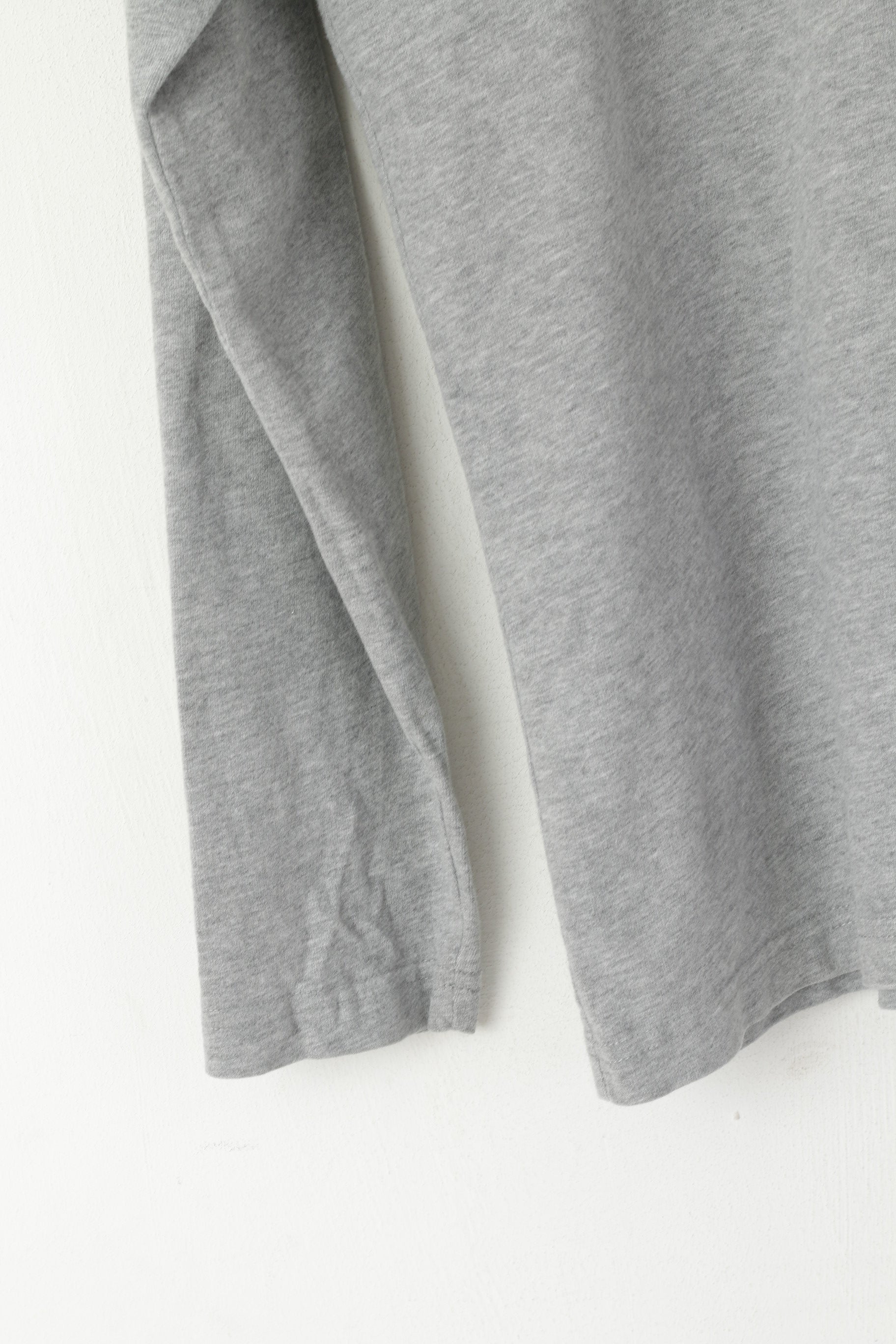 Ringspun Men M Polo Shirt Gray Cotton Borstal Long Sleeve Casual Top