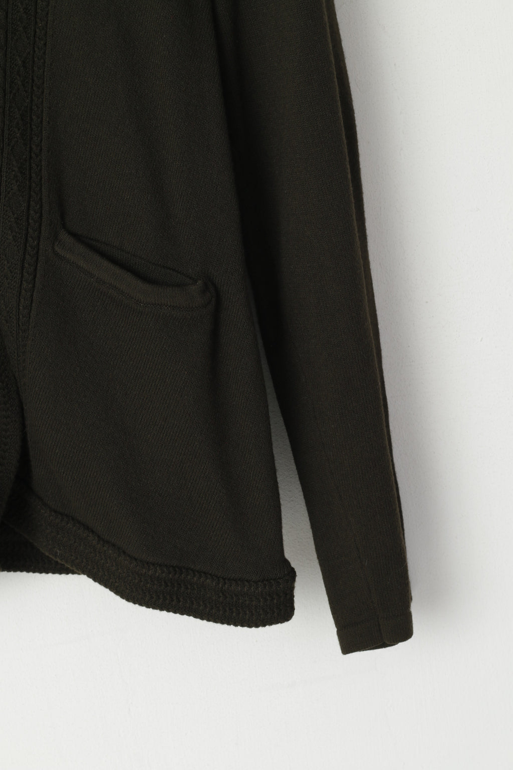 Jones New York Women M Jumper Dark Green Shawl Rayon Nylon Blend Button Forn Cardigan